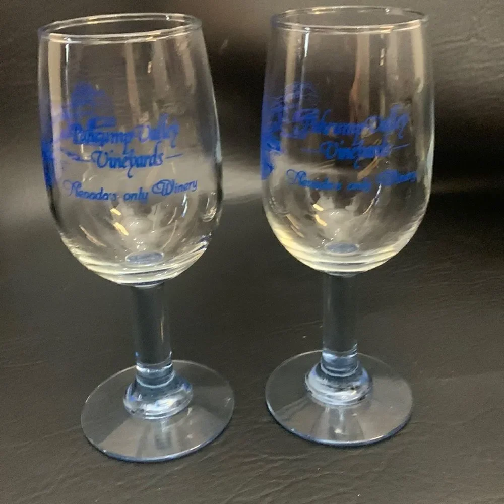Pahrump Valley Vineyard’s Nevada’s Only Winery 8 Ounces Each Set Of 2 Wine Glass